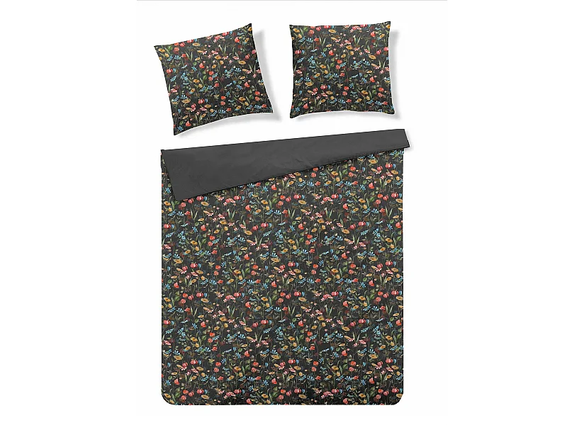 Parure de lit Rameriss noir moyen microfibre 200 x 220
