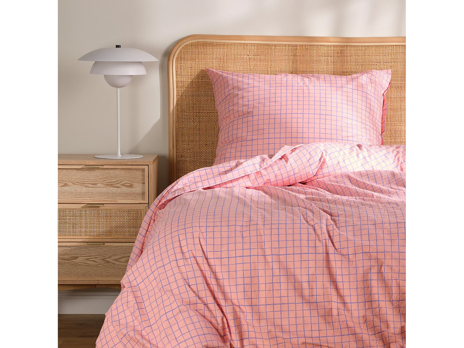 Parure de lit Silecio Rose Moyen Coton 140x200