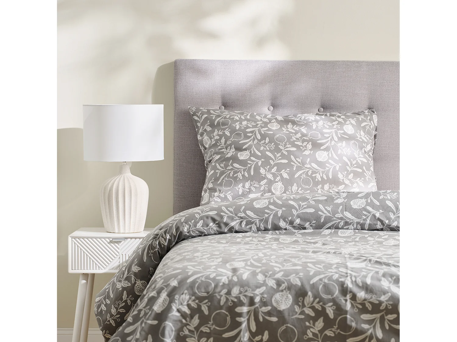 Parure de lit Granor Gris Coton 140 x 200