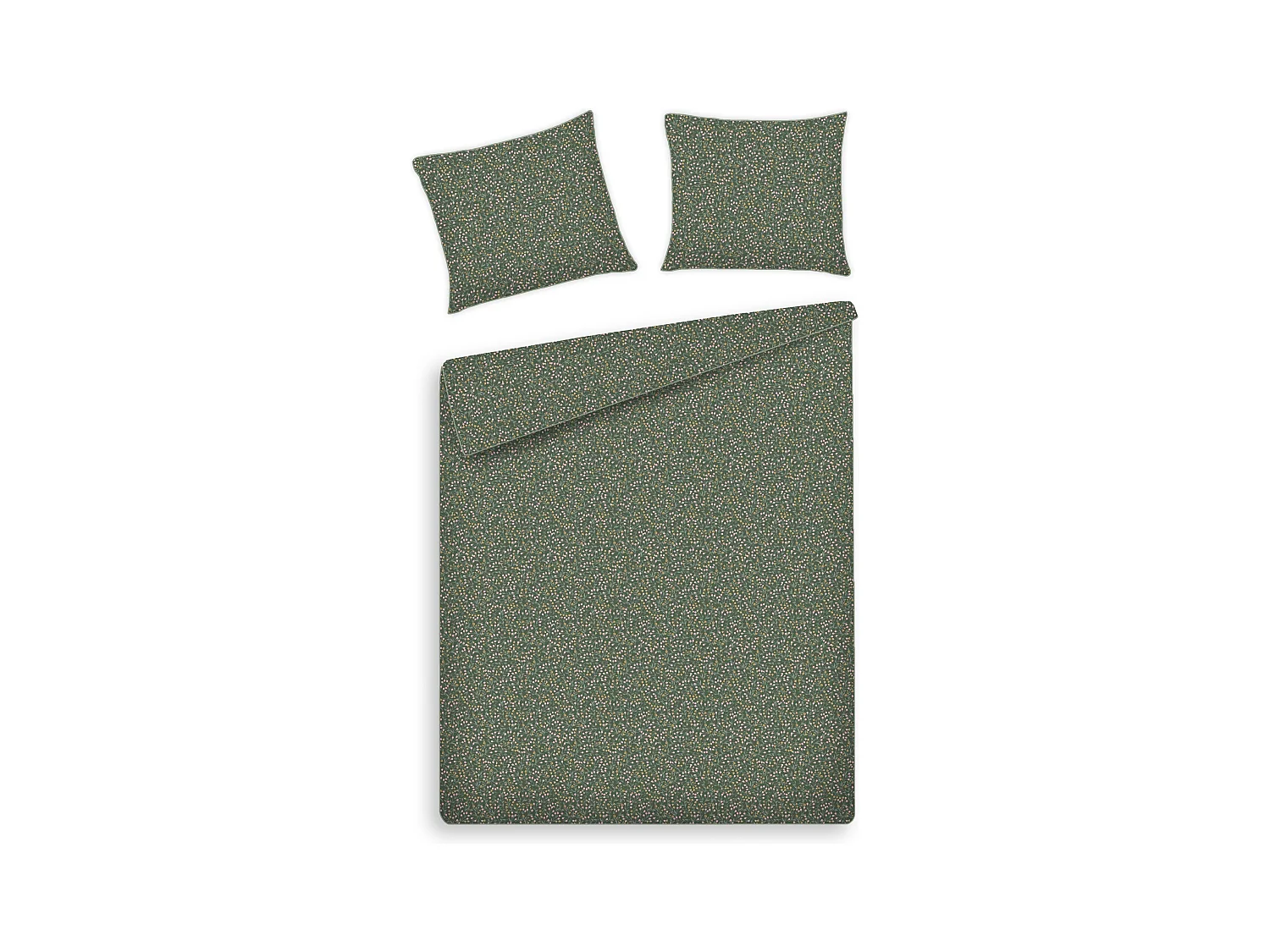 Parure de lit Crisenta Vert Foncé Satin de Coton 160x200