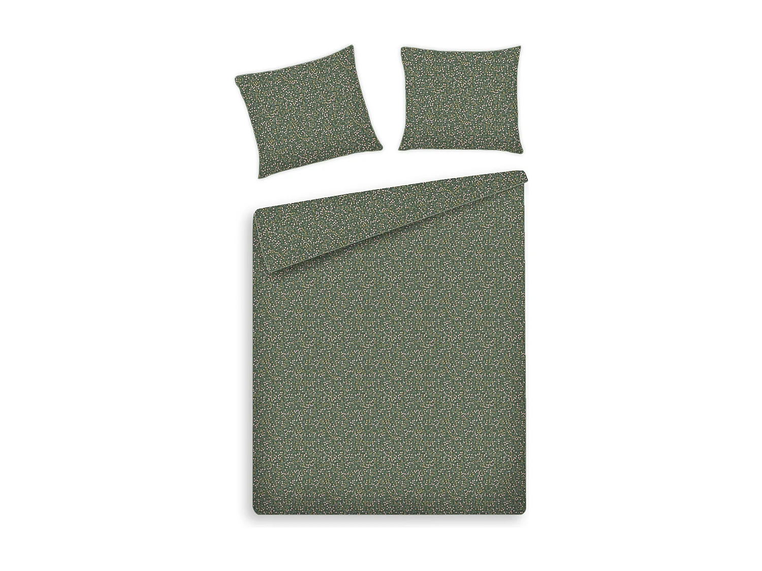 Parure de lit Crisenta Vert Foncé Satin de Coton 160x200