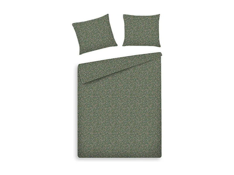 Parure de lit Crisenta Vert Foncé Satin de Coton 160x200