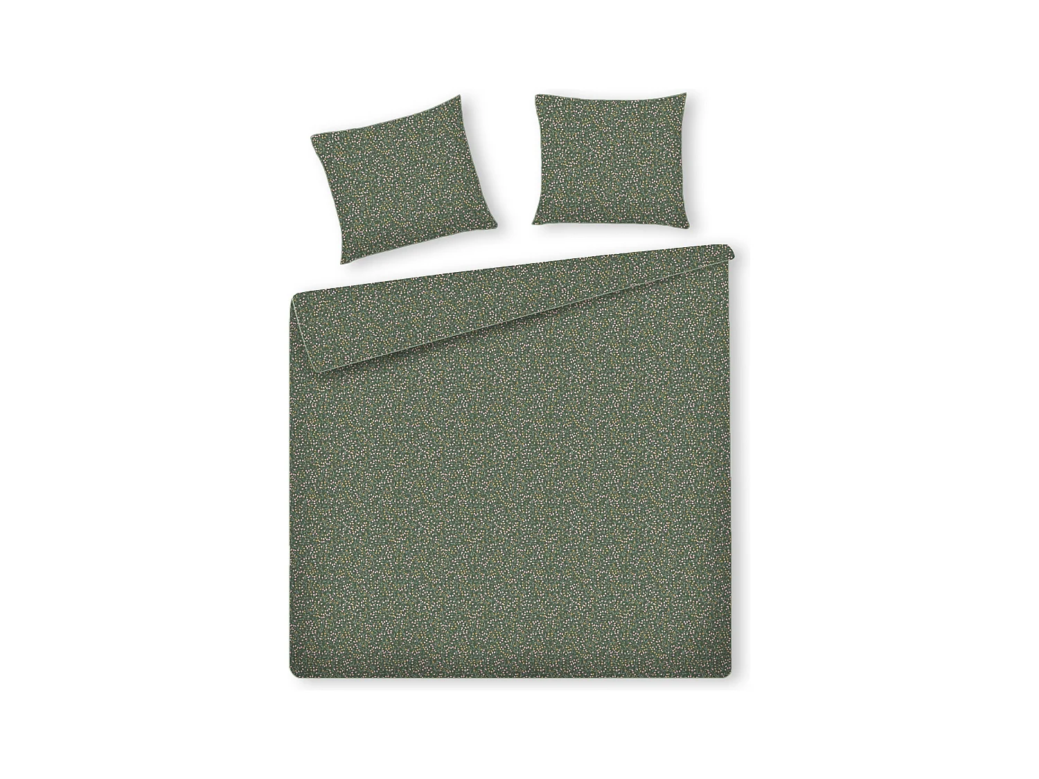 Parure de lit Crisenta vert foncé satin de coton 200x220