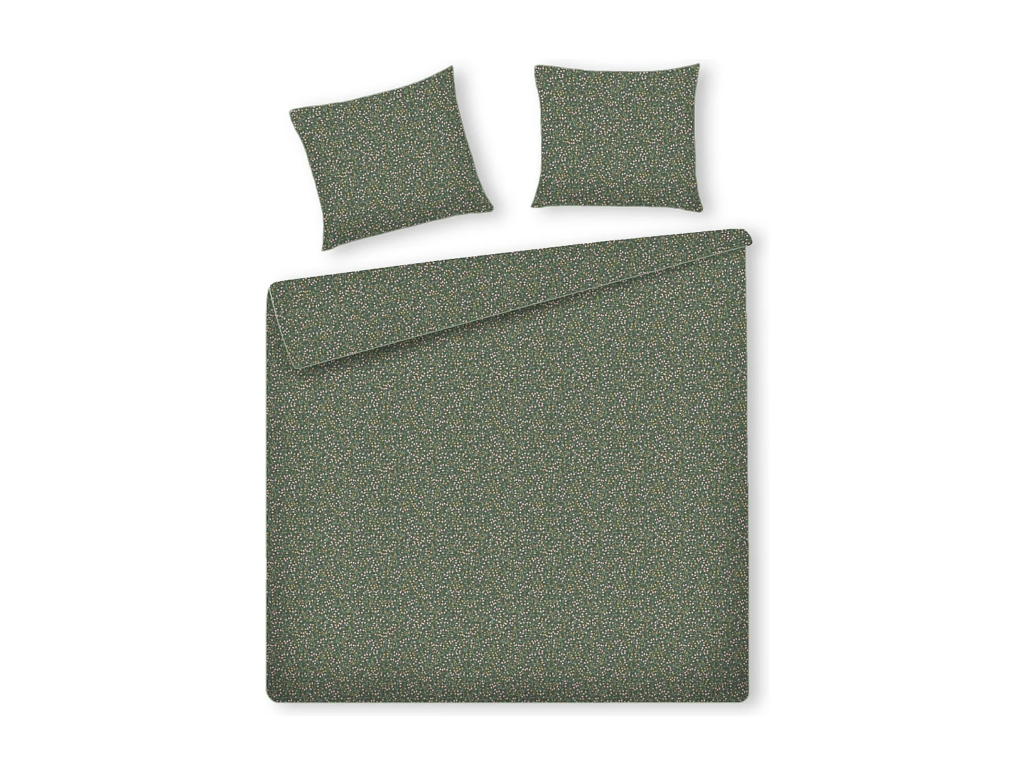 Parure de lit Crisenta vert foncé satin de coton 200x220