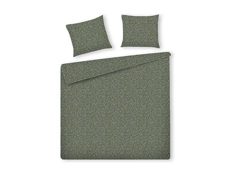 Parure de lit Crisenta vert foncé satin de coton 200x220
