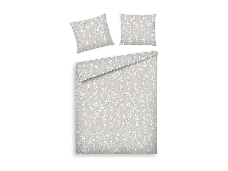Parure de lit Vive gris clair satin de coton 200x220