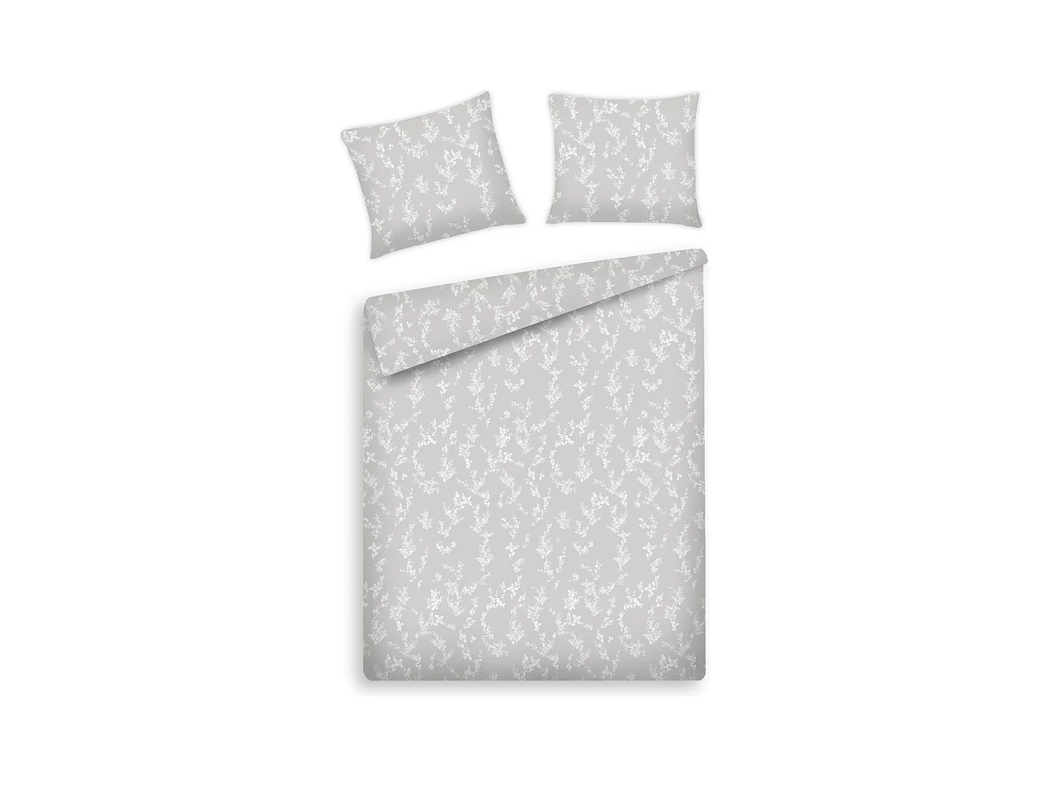 Parure de lit Vive gris clair satin de coton 200x220