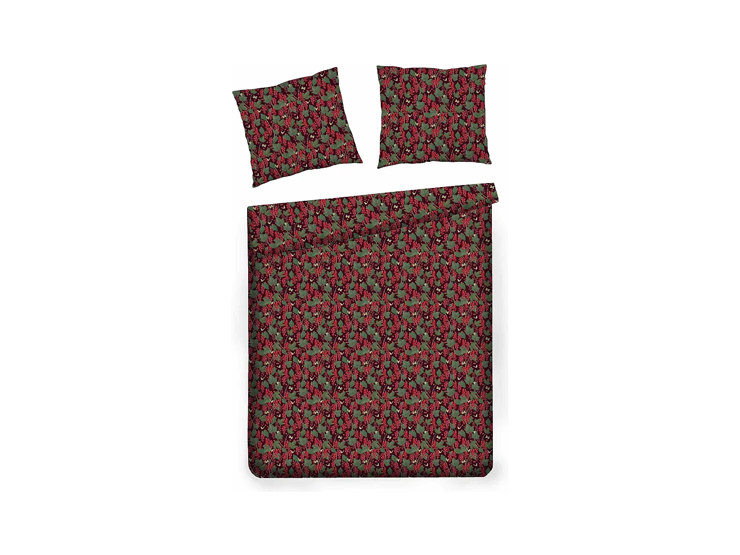 Parure de lit Porishko Rouge Foncé Satin de Coton 160x200