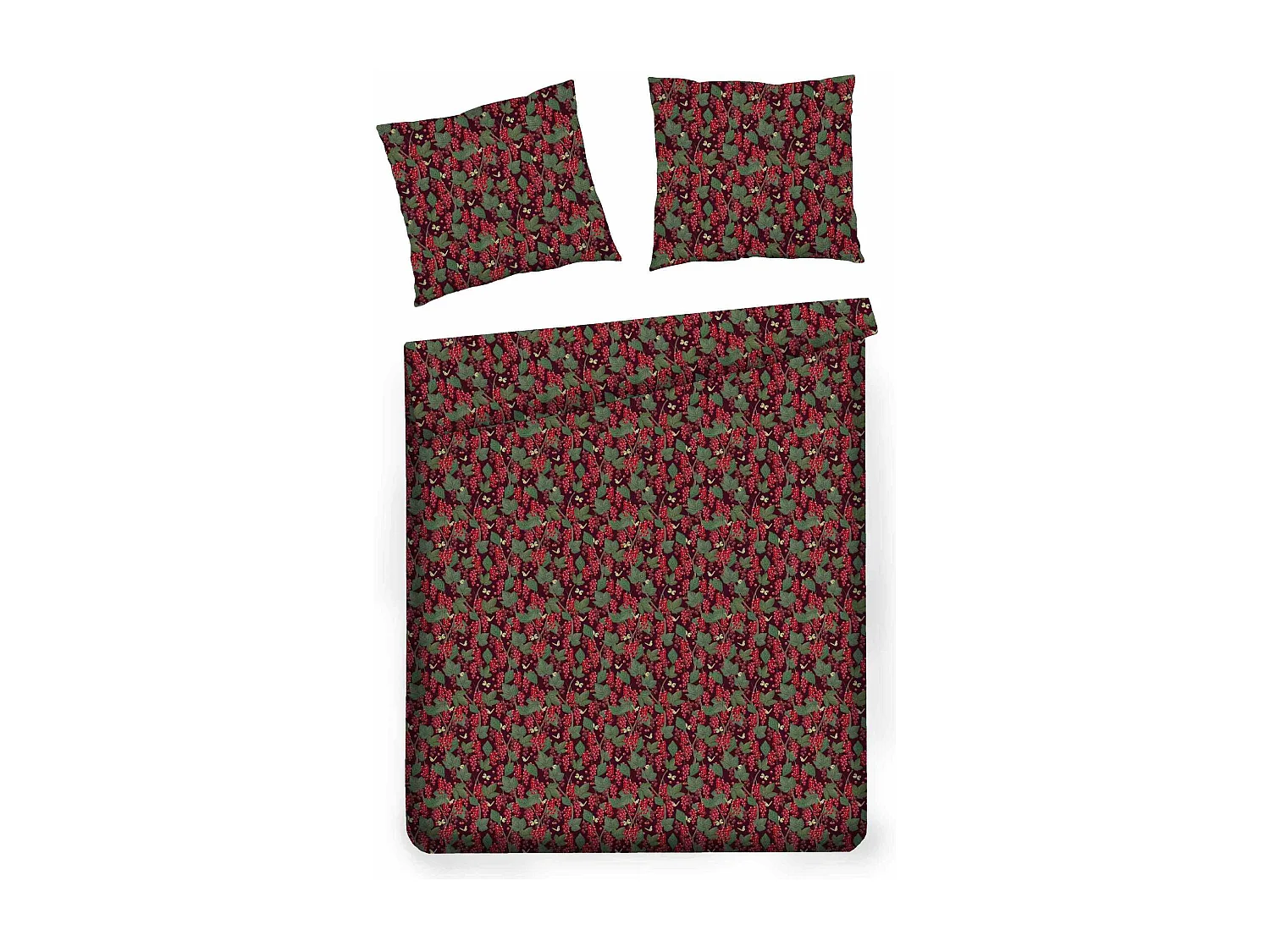 Parure de lit Porishko Rouge Foncé Satin de Coton 160x200