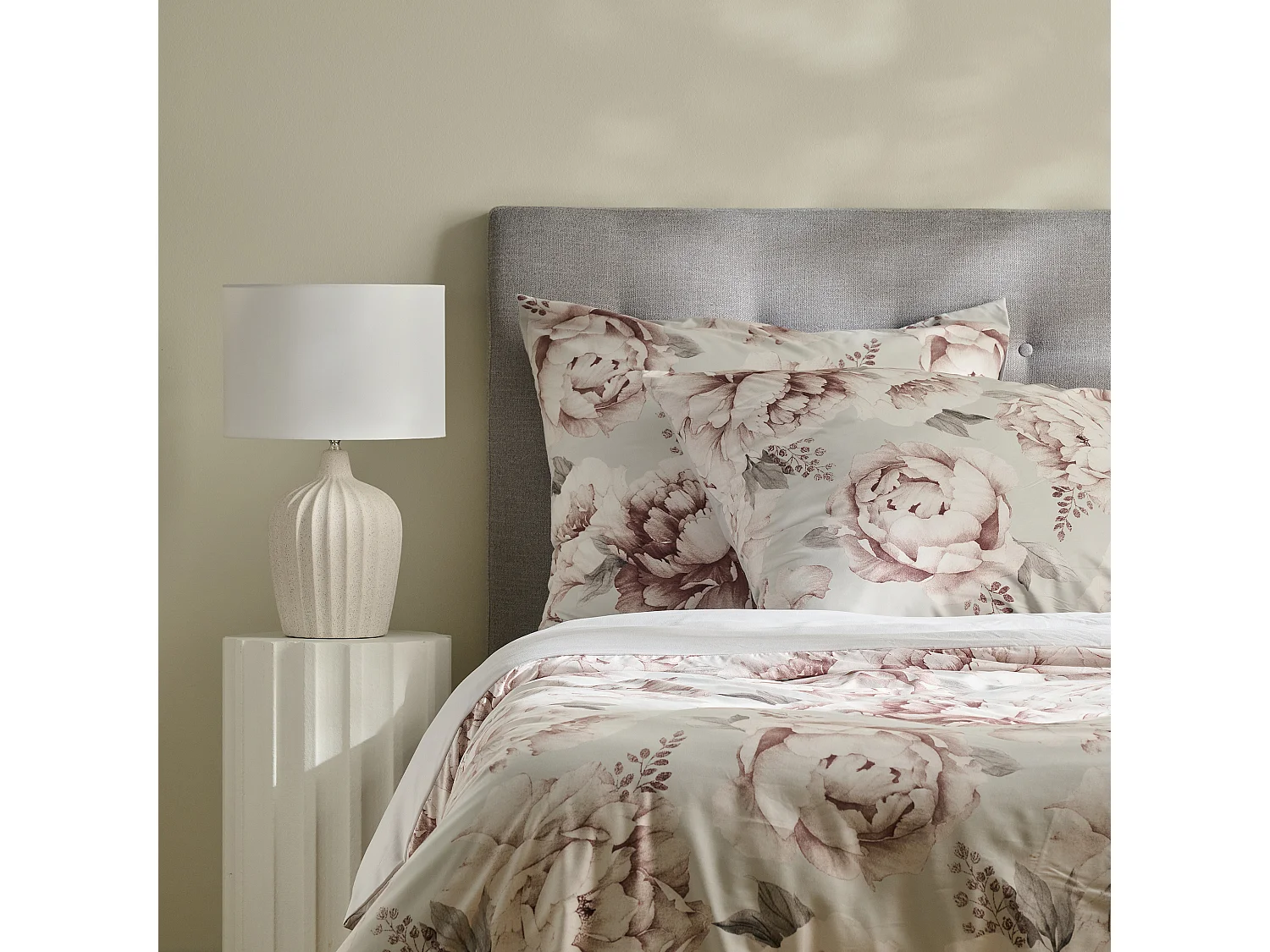 Parure de lit Paliora Gris Clair Microfibre 160 x 200