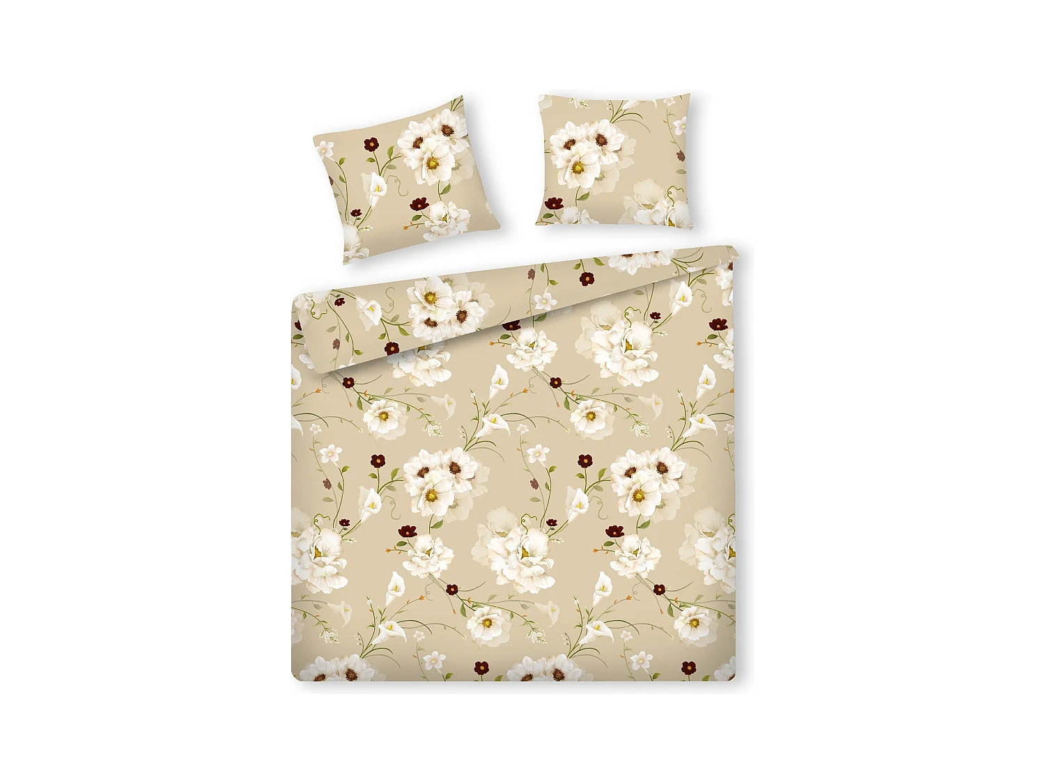 Parure de lit Blisoll Beige Satin de Coton 200x220