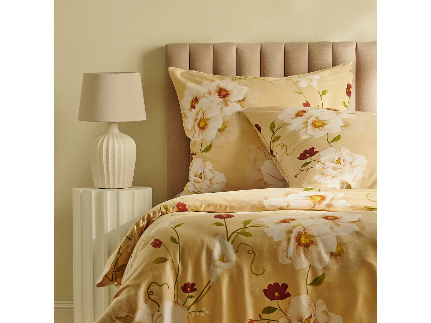 Parure de lit Blisoll Beige Satin de Coton 200x220