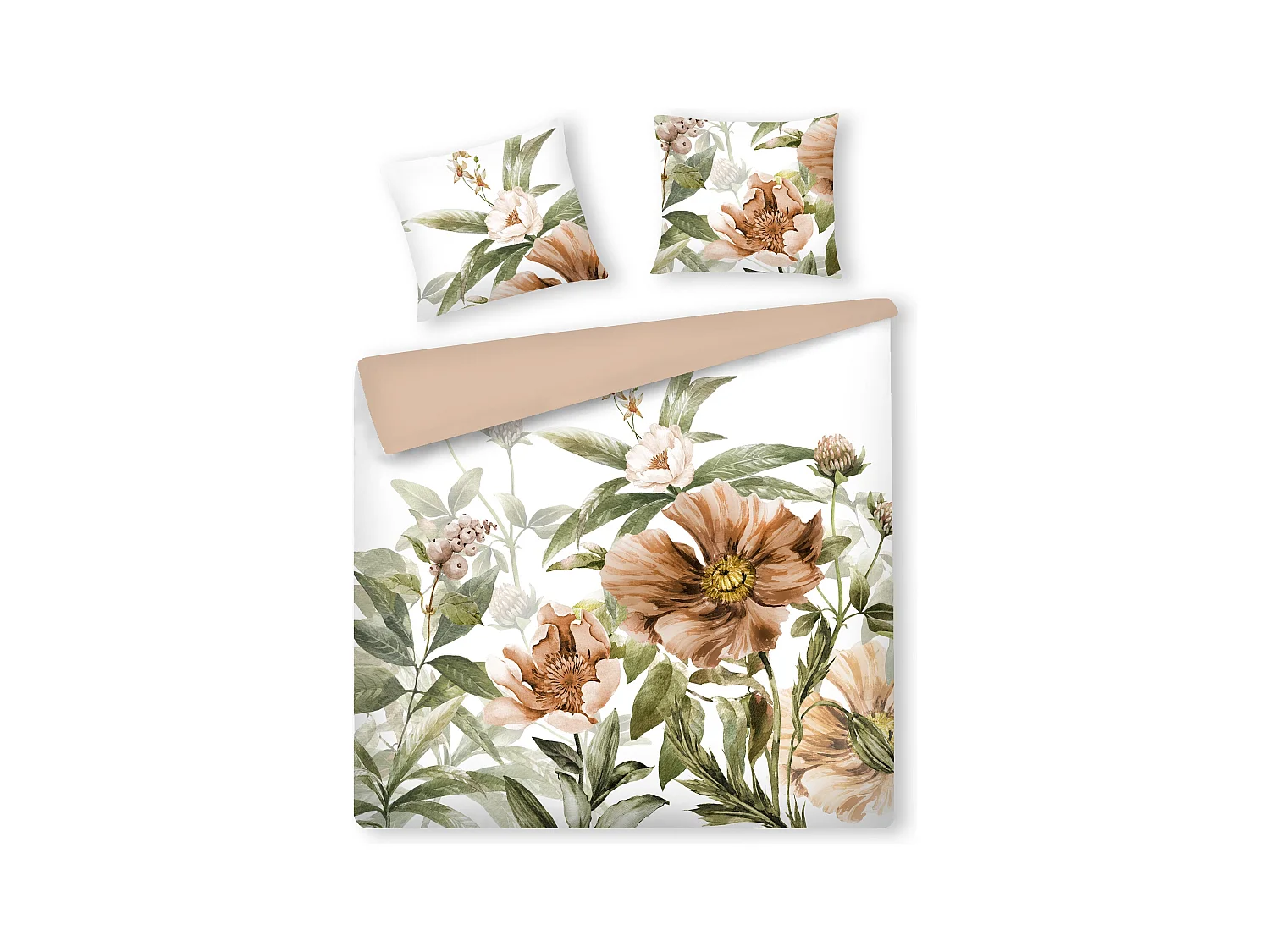 Parure de lit Magretta Blanc Satin Coton 200x220