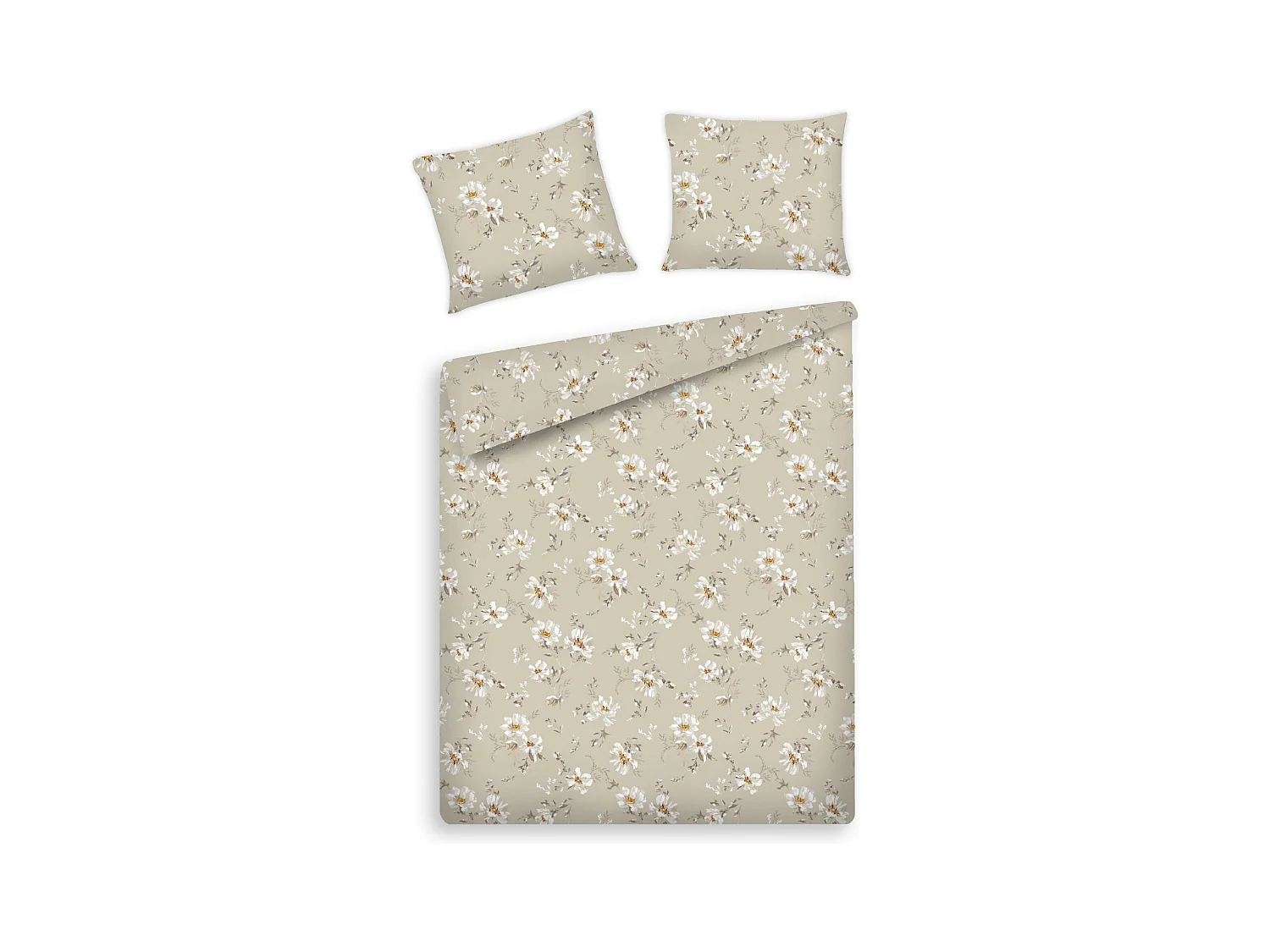 Bettwäsche Jasmina, mittleres Beige, 160 x 200 cm
