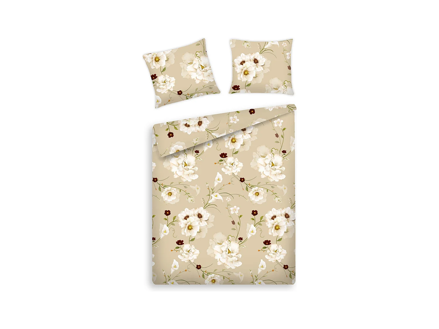 Parure de lit Blisoll Beige Moyen Satin de Coton 160x200