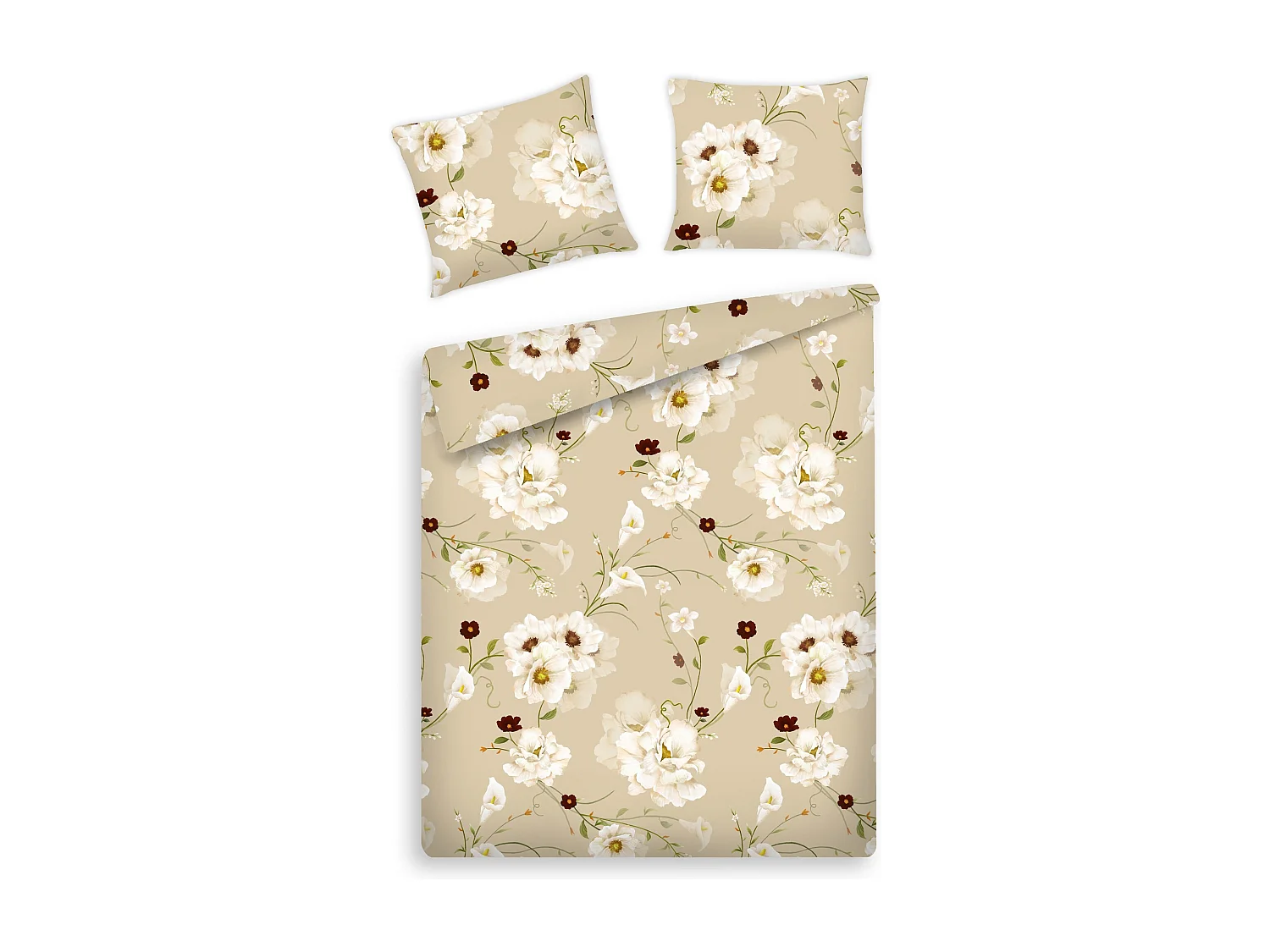 Parure de lit Blisoll Beige Moyen Satin de Coton 160x200