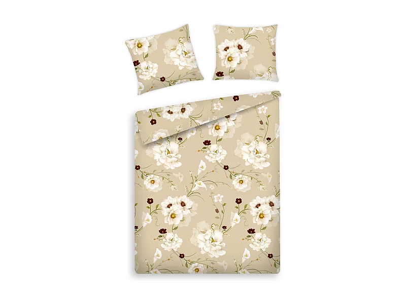 Parure de lit Blisoll Beige Moyen Satin de Coton 160x200