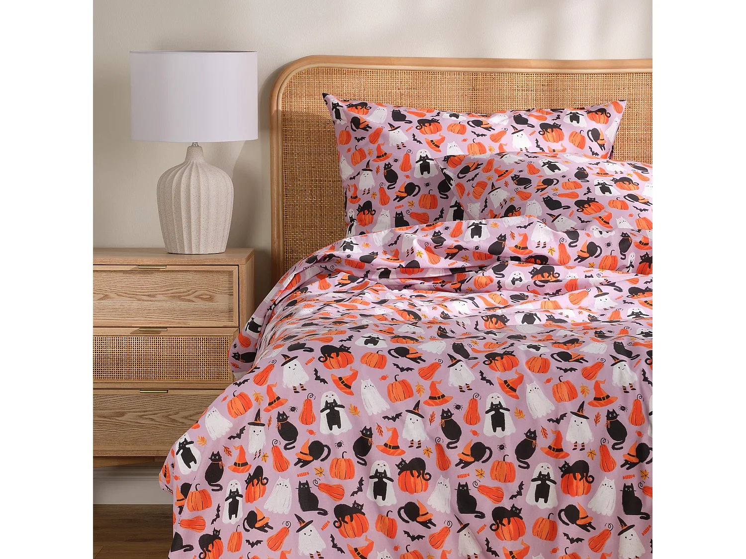 Parure de lit Felini multicolore coton 160x200