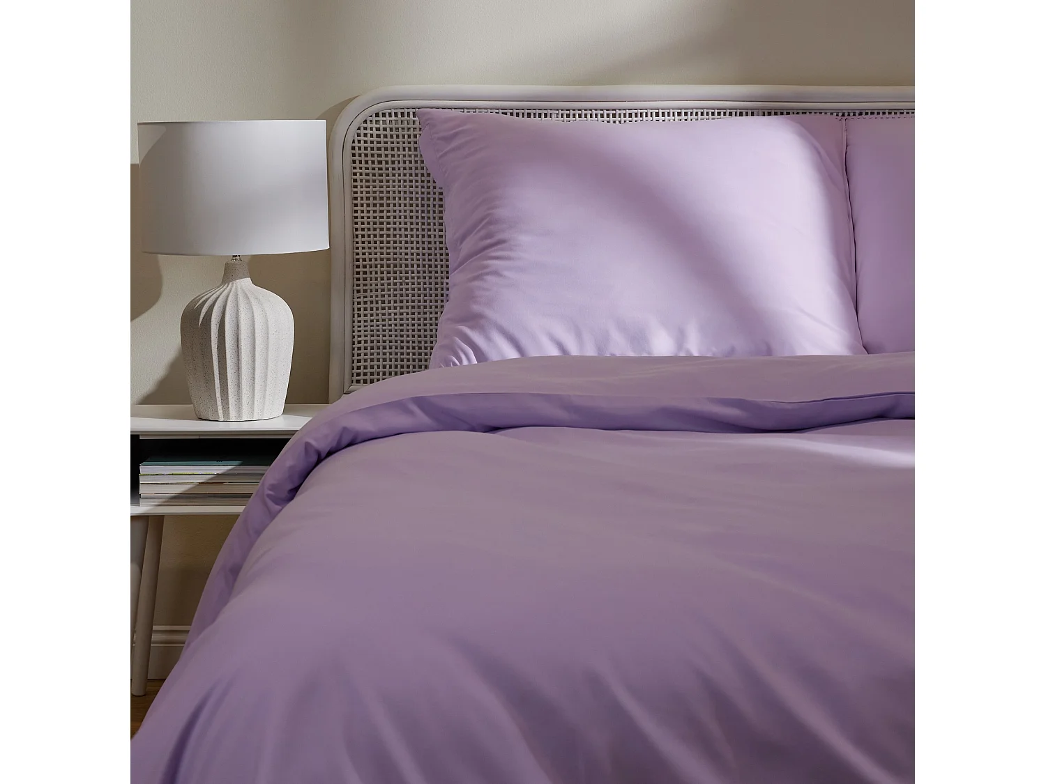Mikrofaser Bettwäsche-Set, Lila, 200x220 + 2x70x80