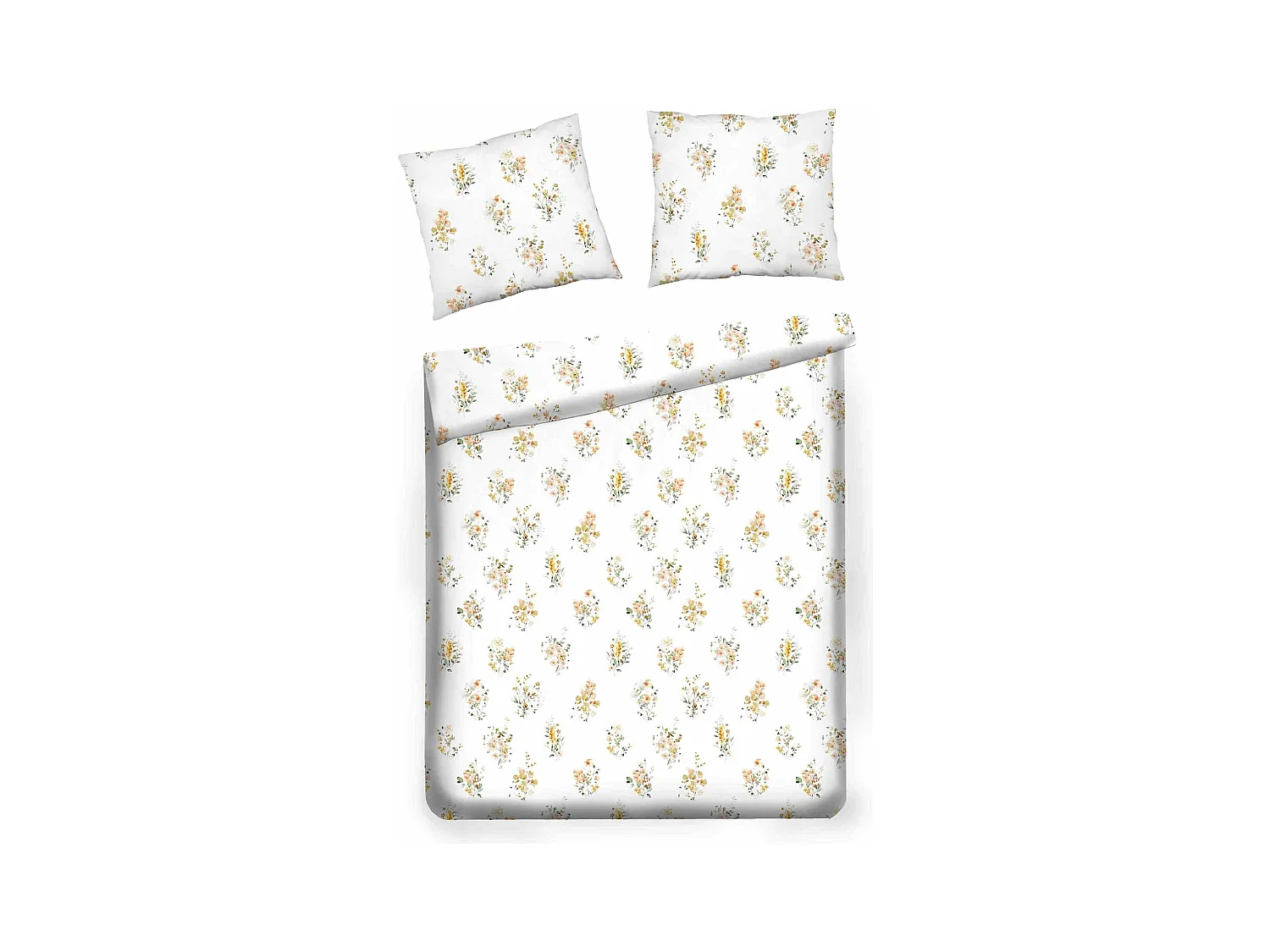 Parure de lit Senita blanc moyen satin de coton 160x200