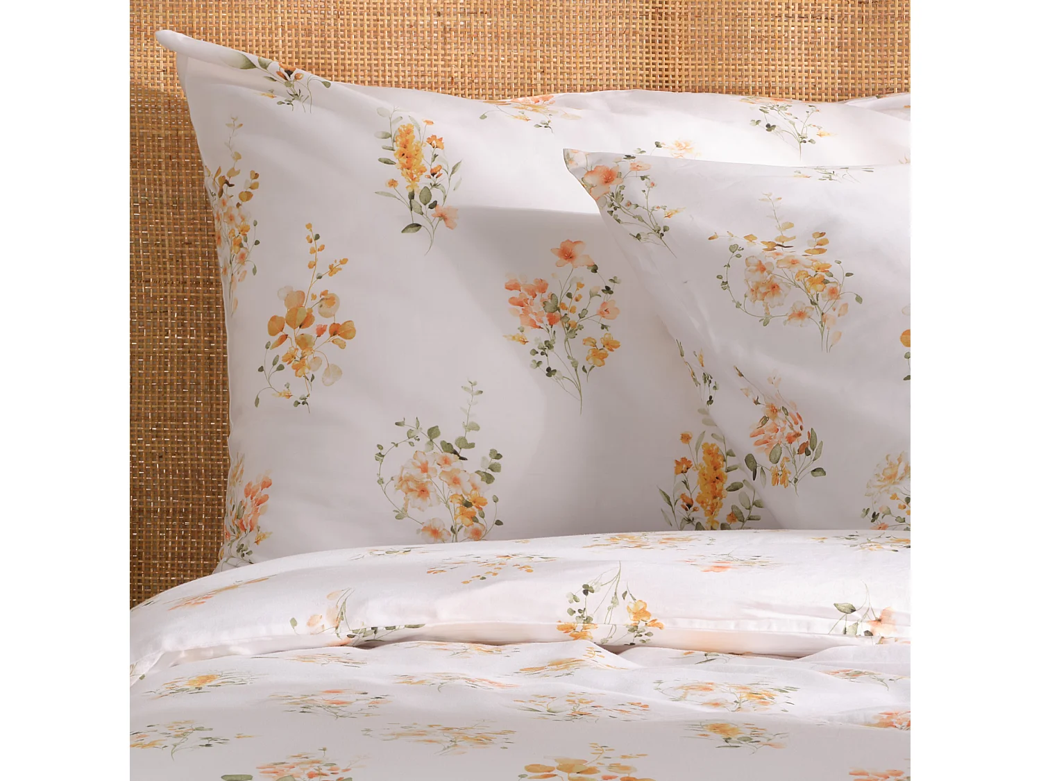 Parure de lit Senita blanc moyen satin de coton 160x200