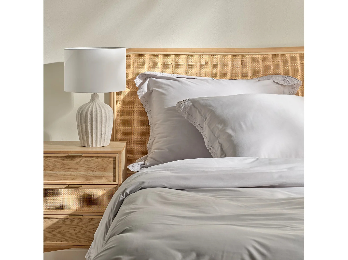 Bettwäsche mit Baumwolle Cotillo hellgrau 160x200