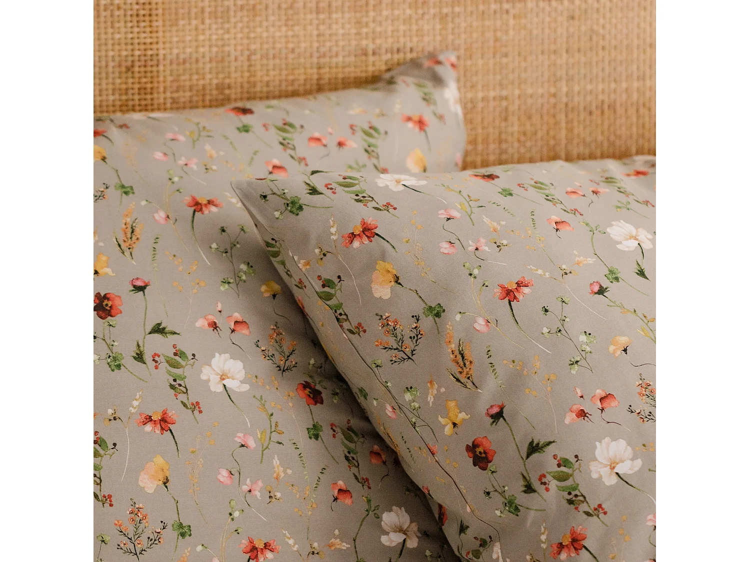 Parure de lit Pradella beige foncé coton 200x220