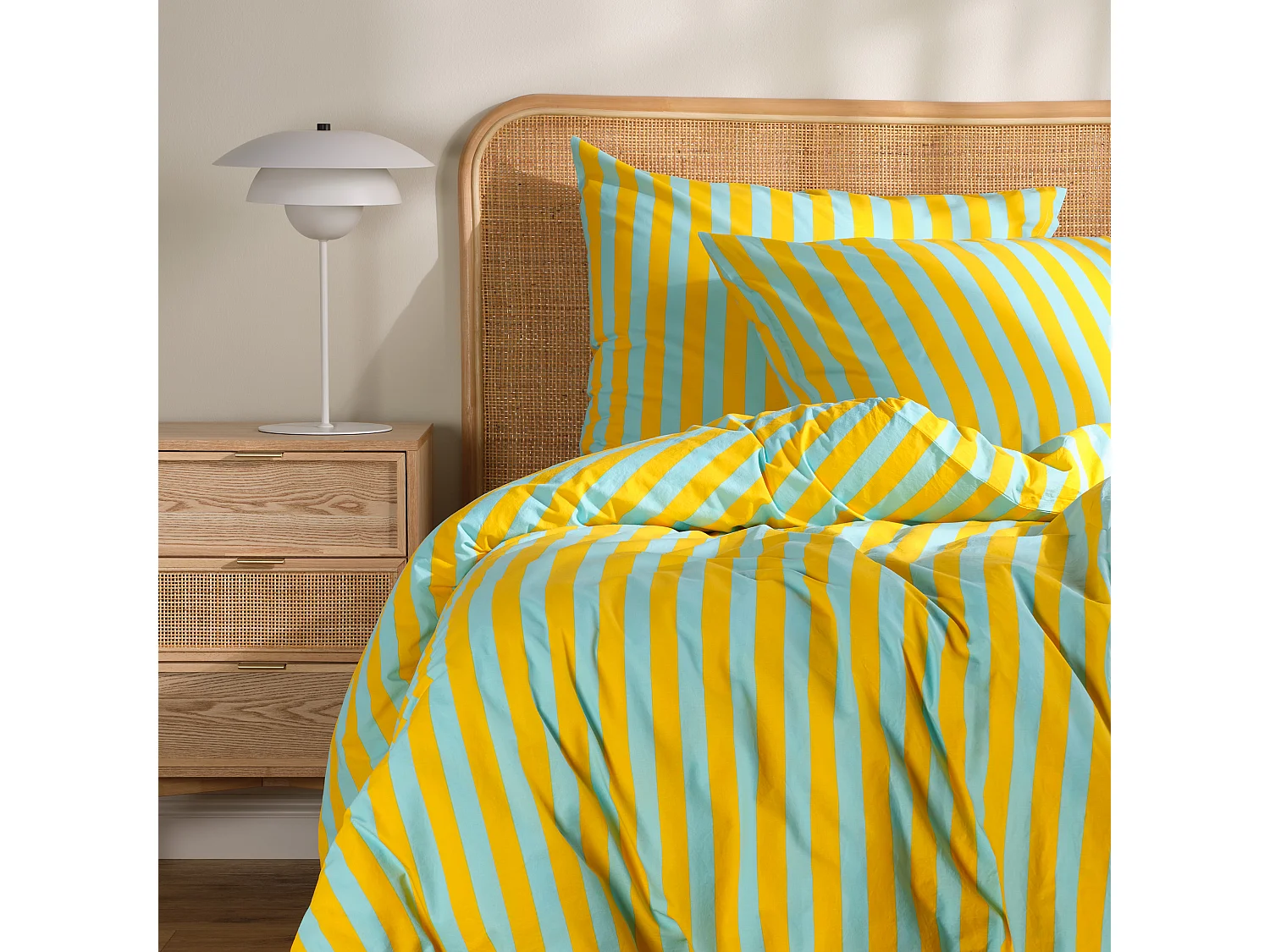 Parure de lit Kari Jaune Moyen Coton 200x220