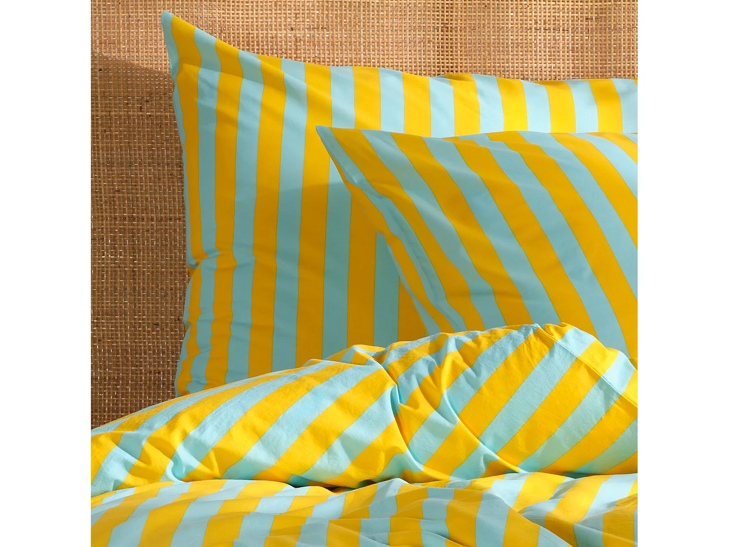 Parure de lit Kari Jaune Moyen Coton 200x220