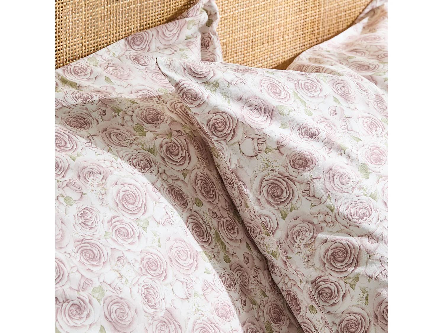 Parure de lit Rosalini Rose Pâle Coton 200 x 220