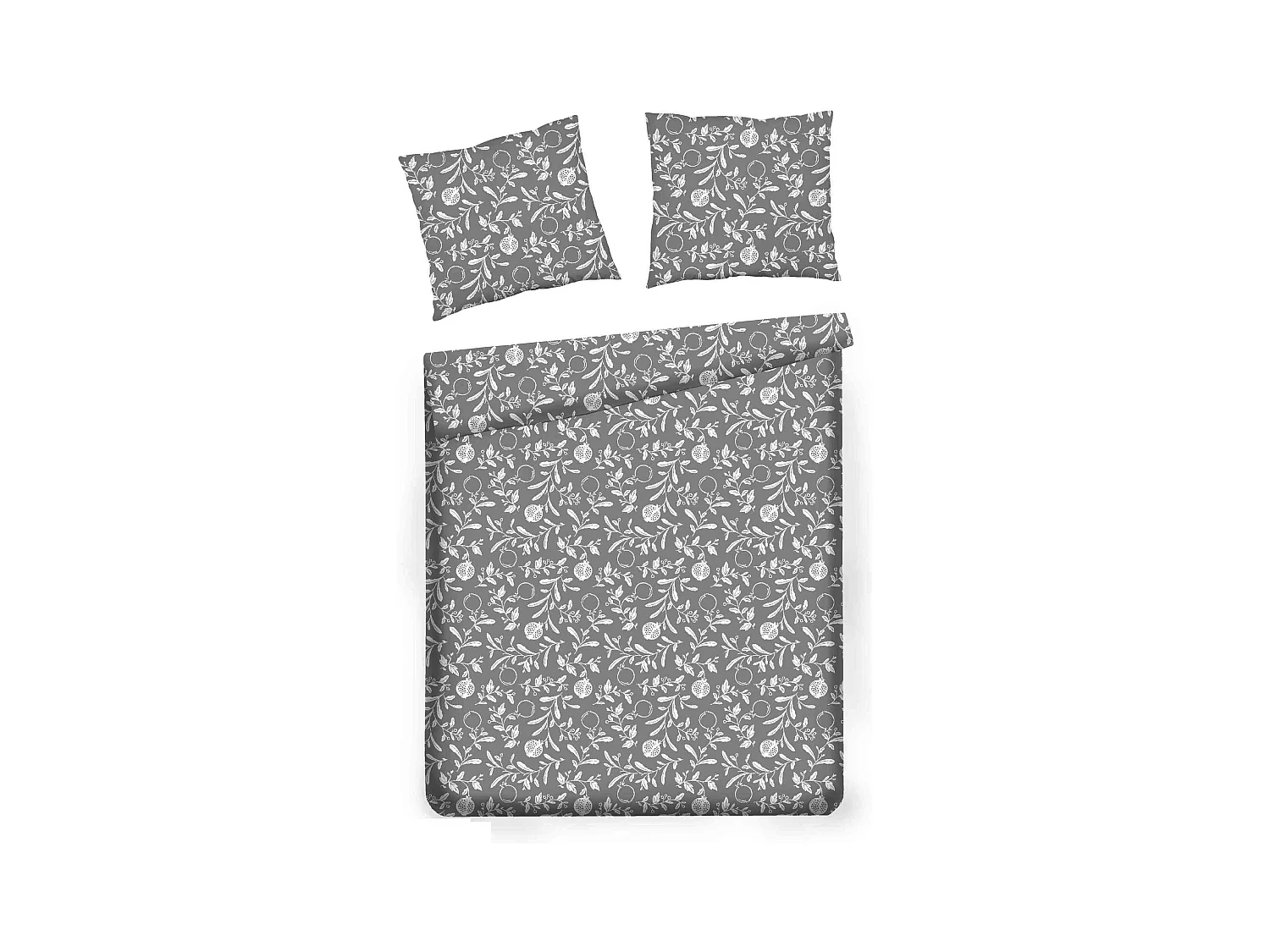 Parure de lit Granor gris moyen coton 160 x 200