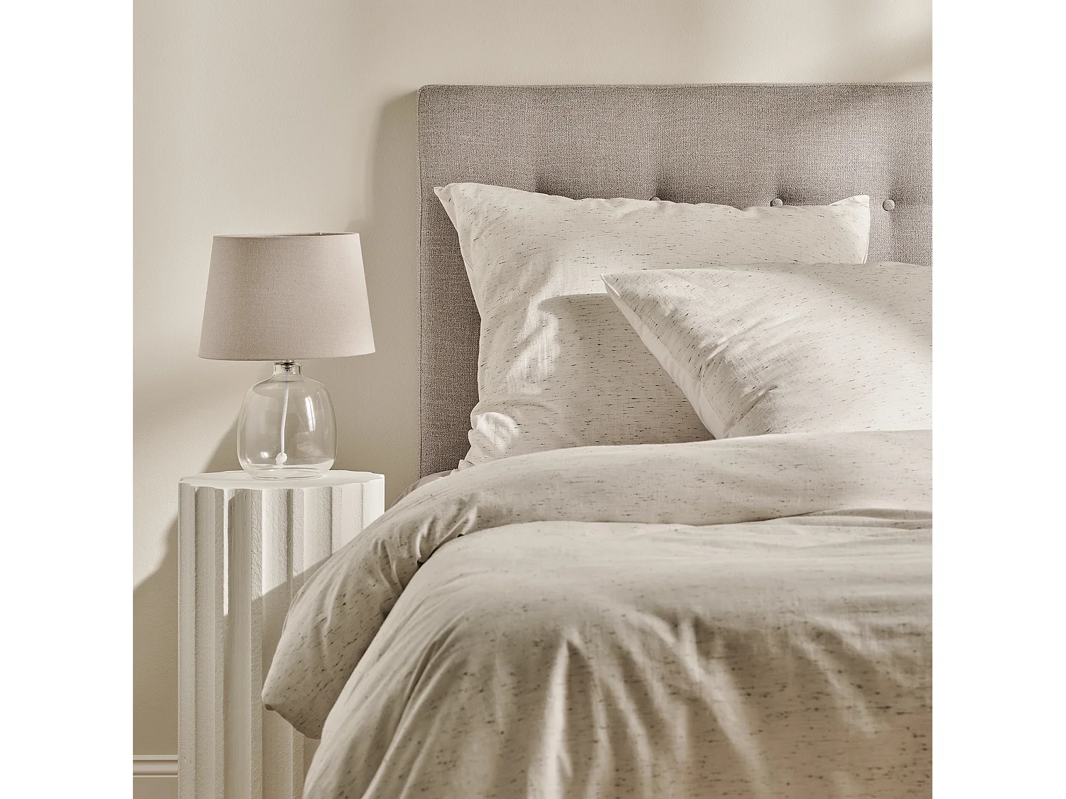 Parure de lit Kompsos Blanc Moyen Coton 200x220