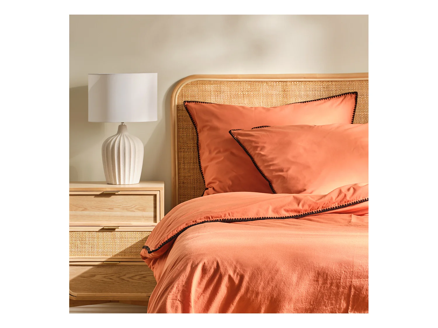 Parure de lit Tanger Orange Foncé Coton 200x220