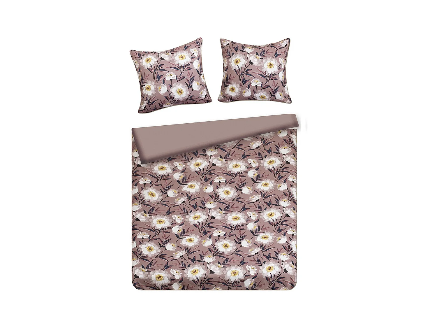 Parure de lit Perno rose foncé microfibre 160x200