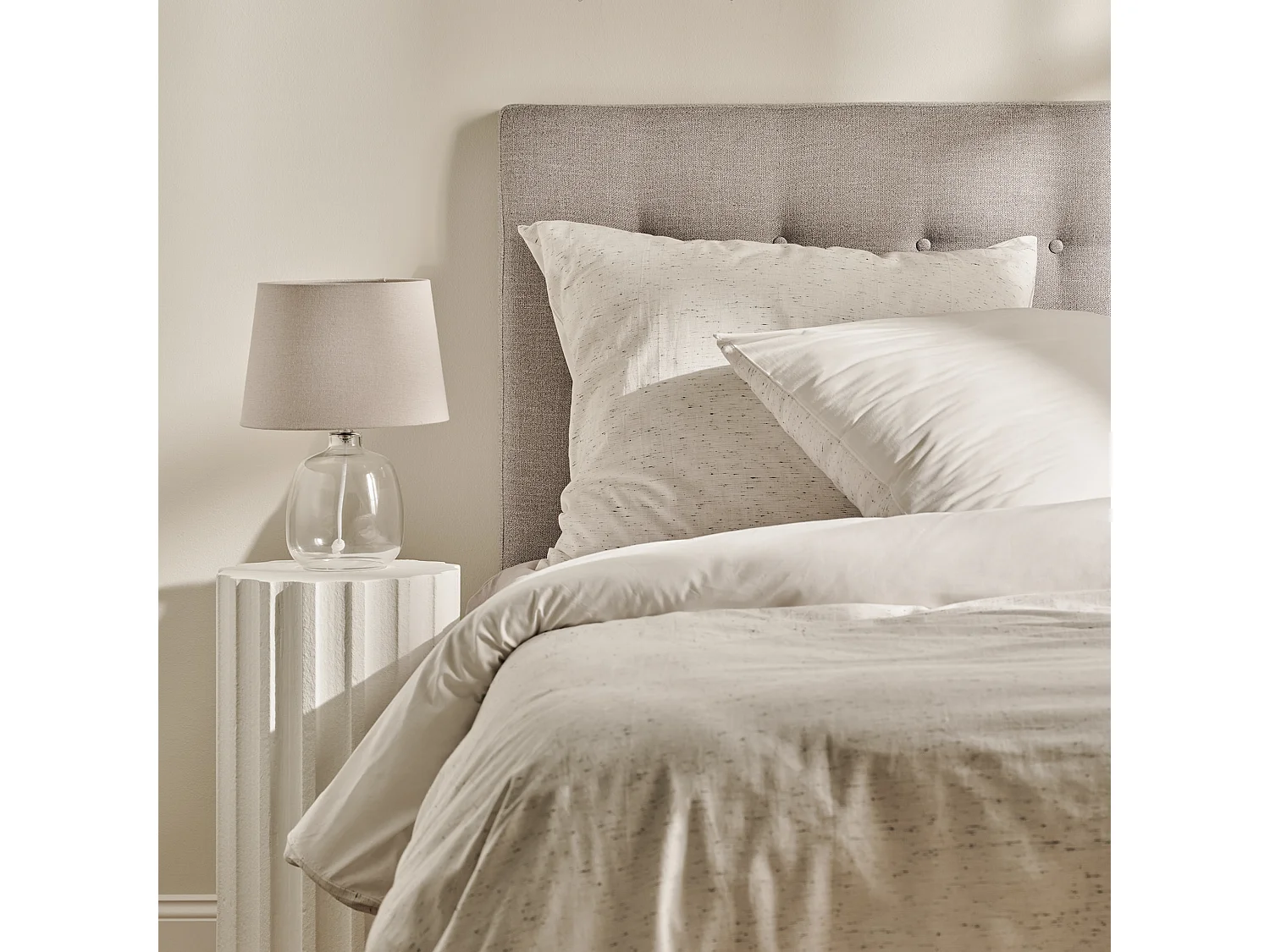 Parure de lit Kompsos Blanc Coton 160x200