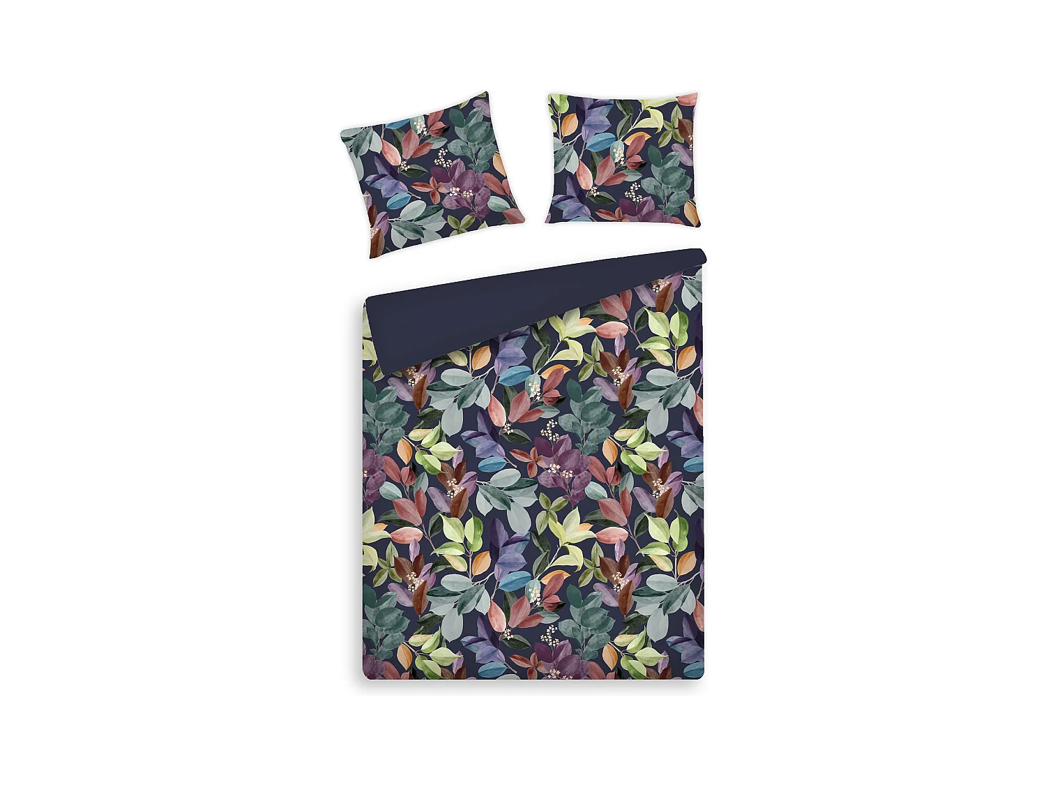 Parure de lit Tenora bleu foncé satin de coton 160x200