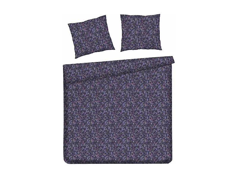 Parure de lit Veriso Violet Foncé Satin de Coton 200x220