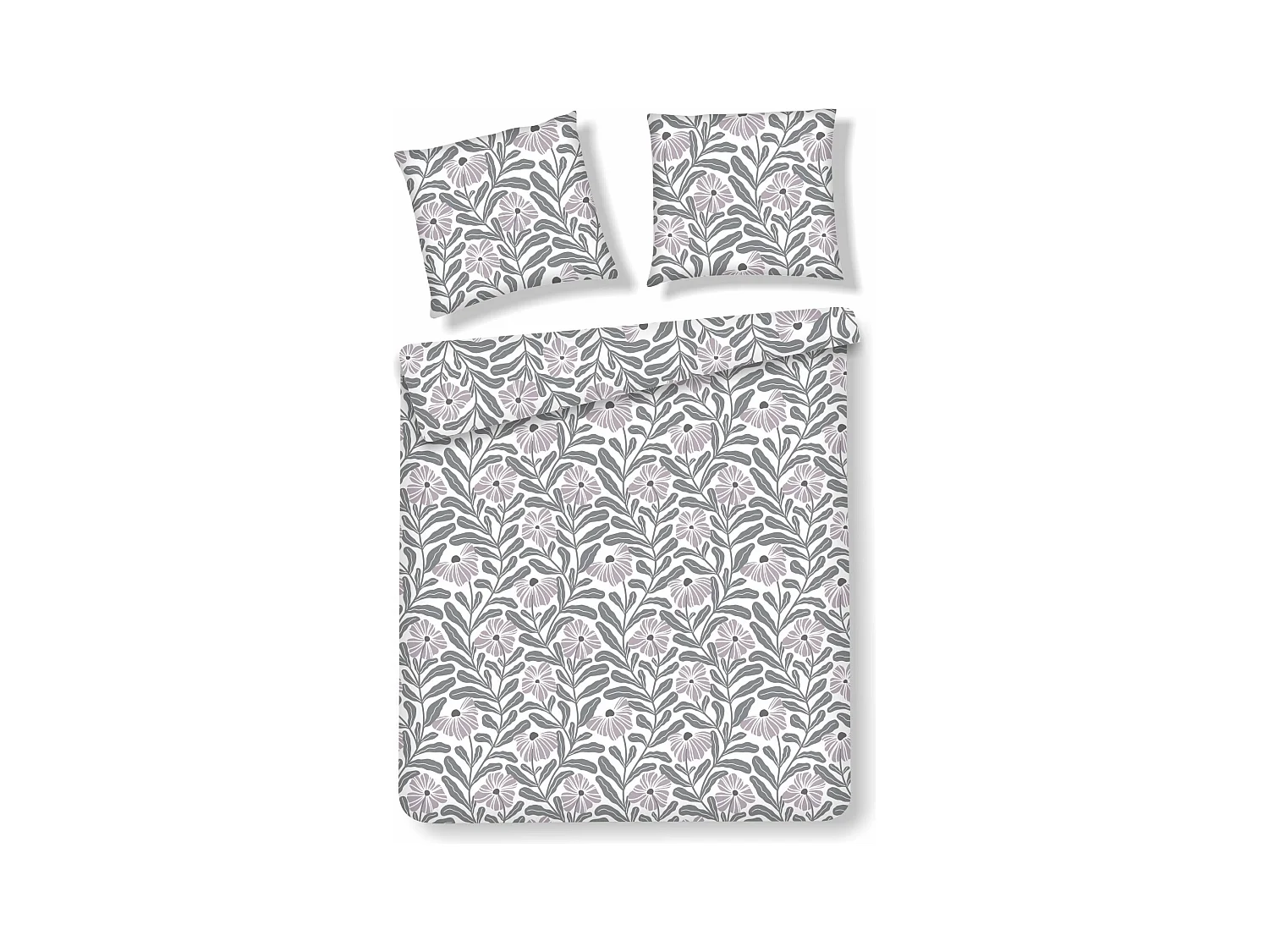 Parure de lit Leyra Blanc Coton 160x200