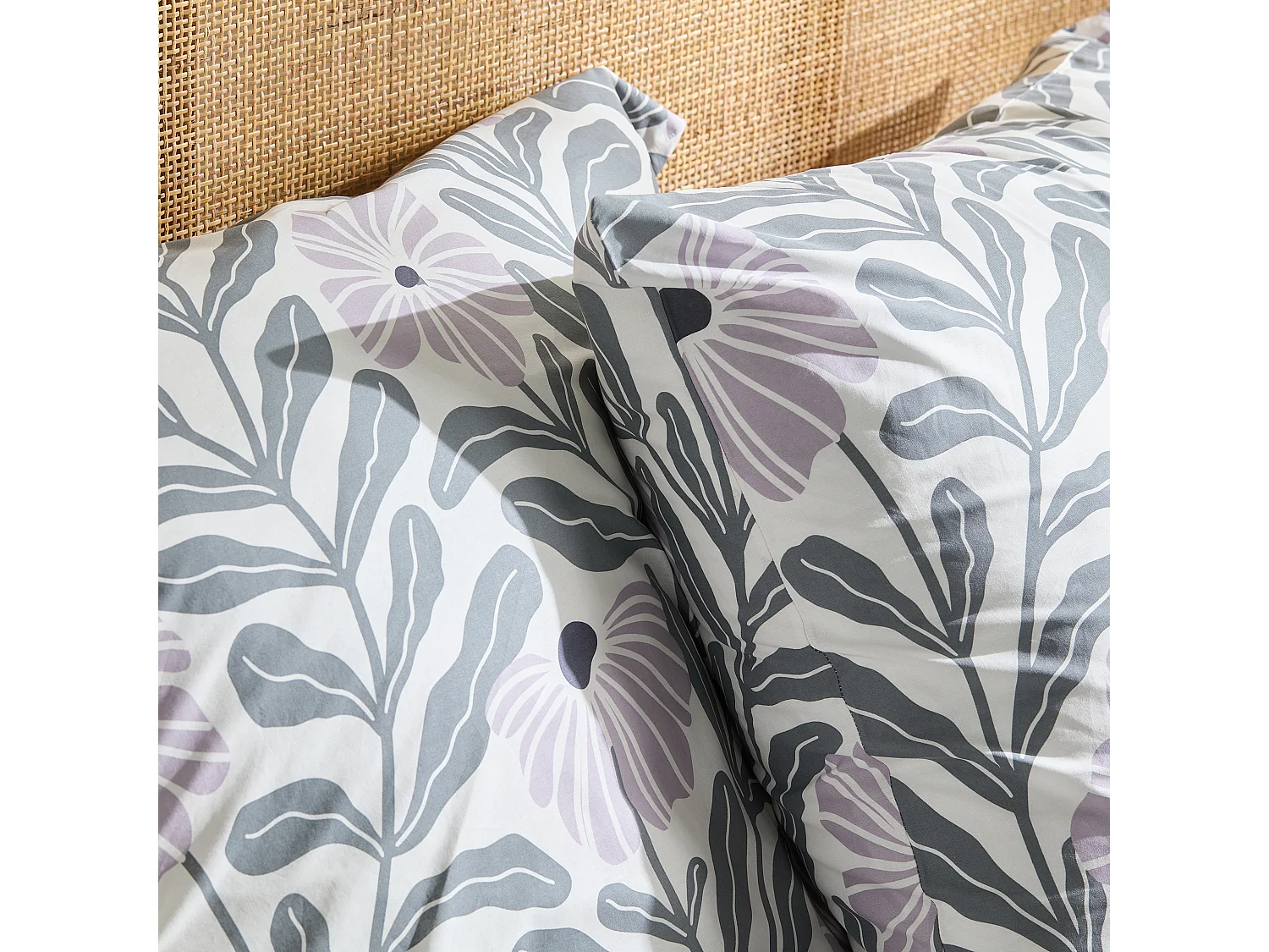 Parure de lit Leyra Blanc Coton 160x200