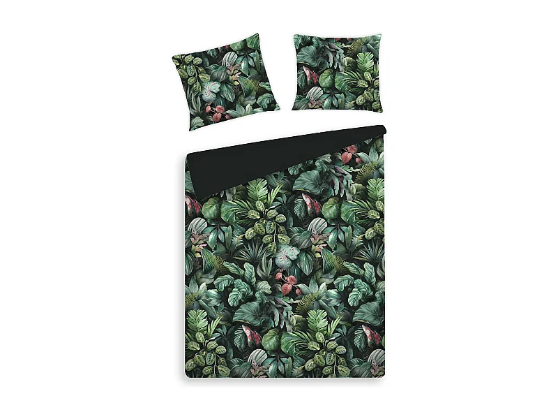 Parure de lit Naloria noir moyen satin coton 160x200