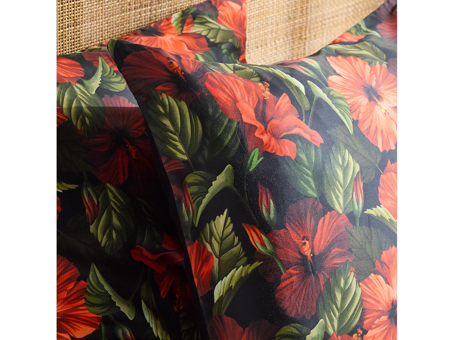 Parure de lit Akaia Noir Moyen Satin de Coton 160x200