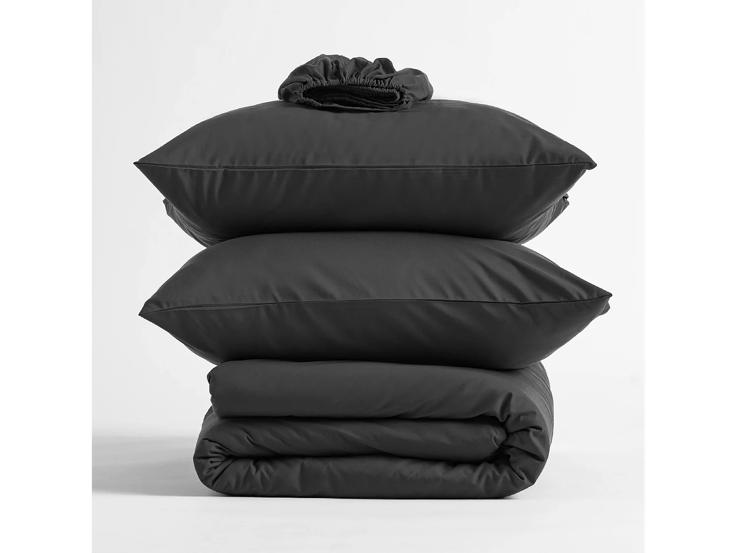 Mikrofaser-Bettwäsche Micros, Mittelschwarz 200x220 cm