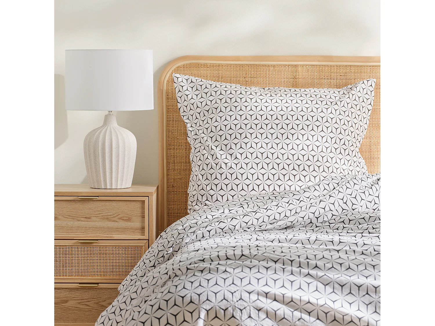 Parure de lit Virelli noir moyen coton 140 x 200