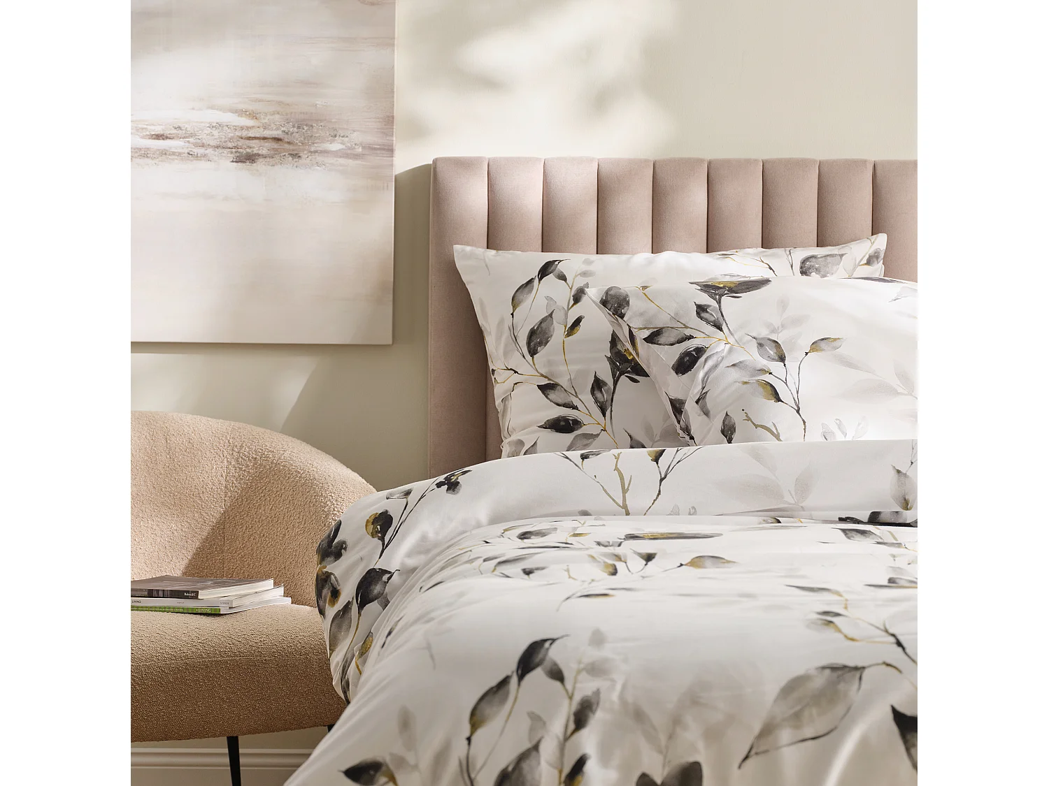 Parure de lit Telimon Blanc Satin de Coton 160x200