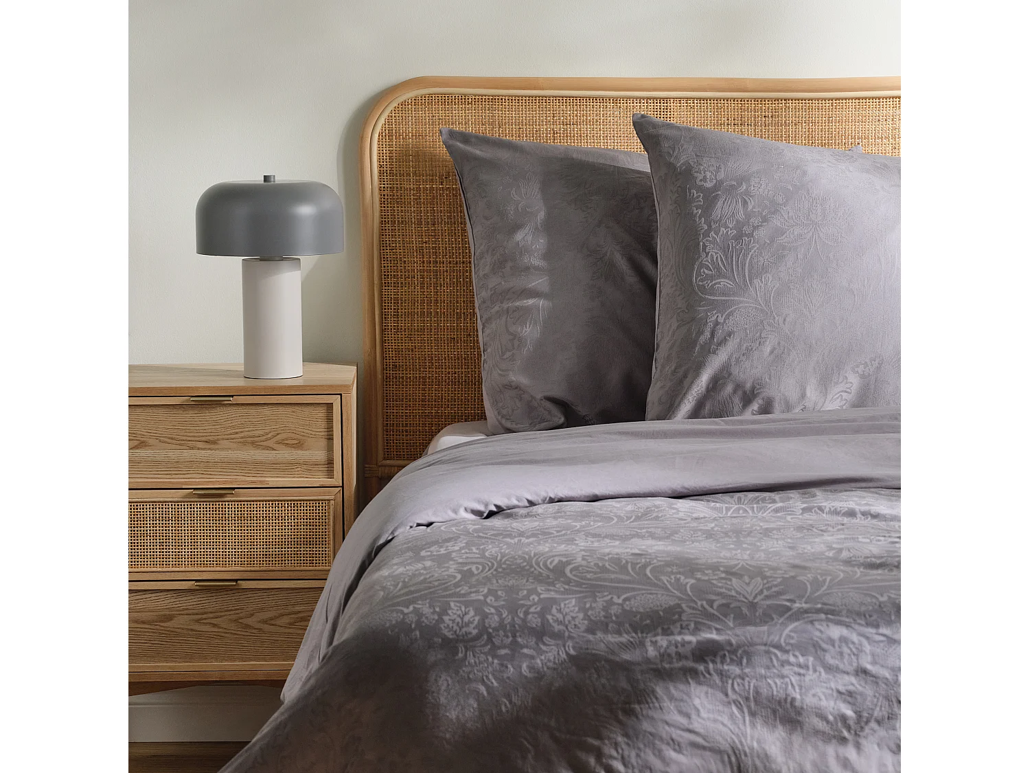 Parure de lit Diamir Gris Coton 200x220