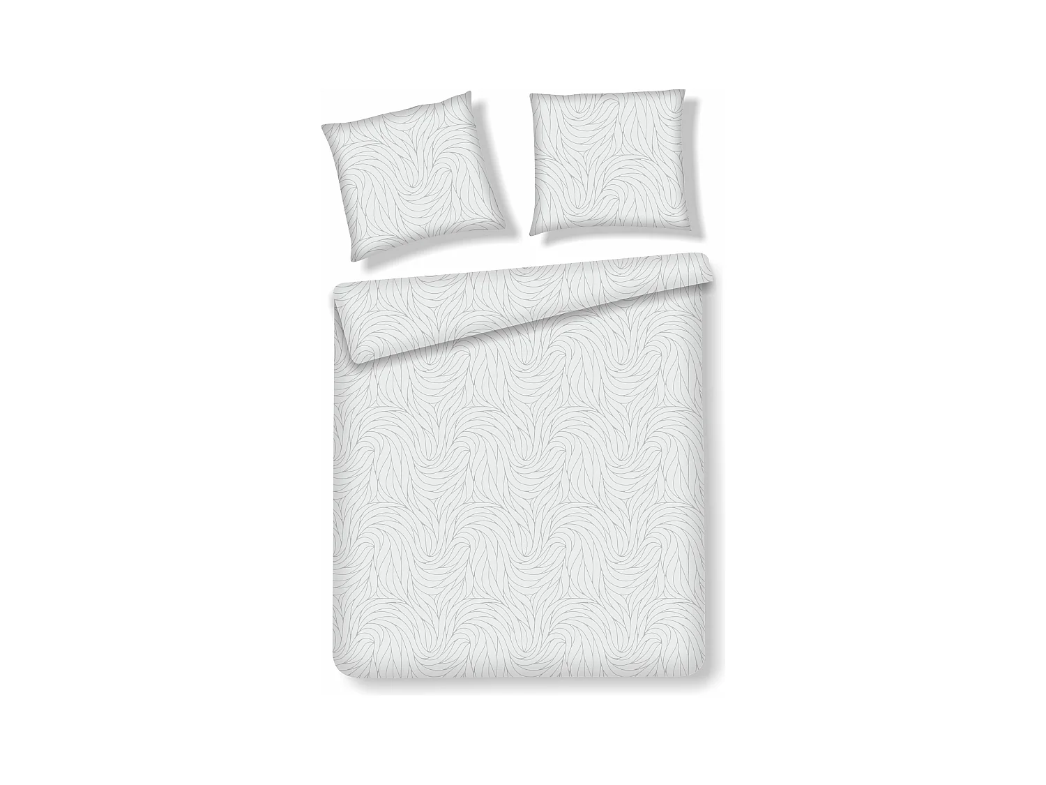 Parure de lit Linguine Gris Clair Satin de Coton 200x220