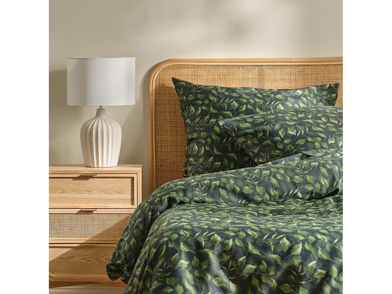 Parure de lit Tavelia Noir Moyen Satin de Coton 160 x 200