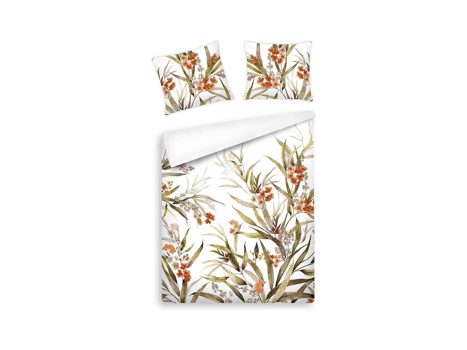 Parure de lit Elorina Blanc Coton 160x200