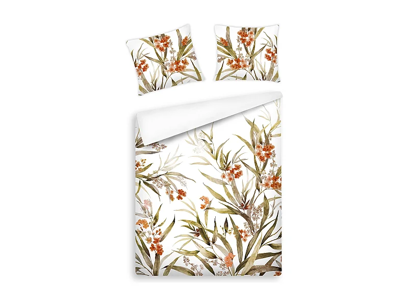 Parure de lit Elorina Blanc Coton 160x200