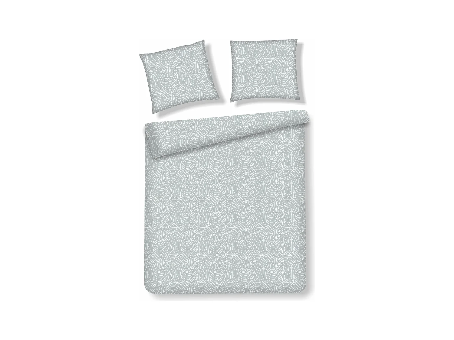 Parure de lit Linguine Gris Moyen Satin de Coton 200x220